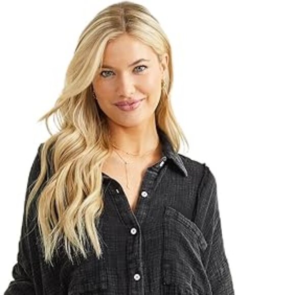 Altar'd State Classic Black L/S Shirt Versatile Comfortable w/pockets $74.95 tag - Picture 10 of 10